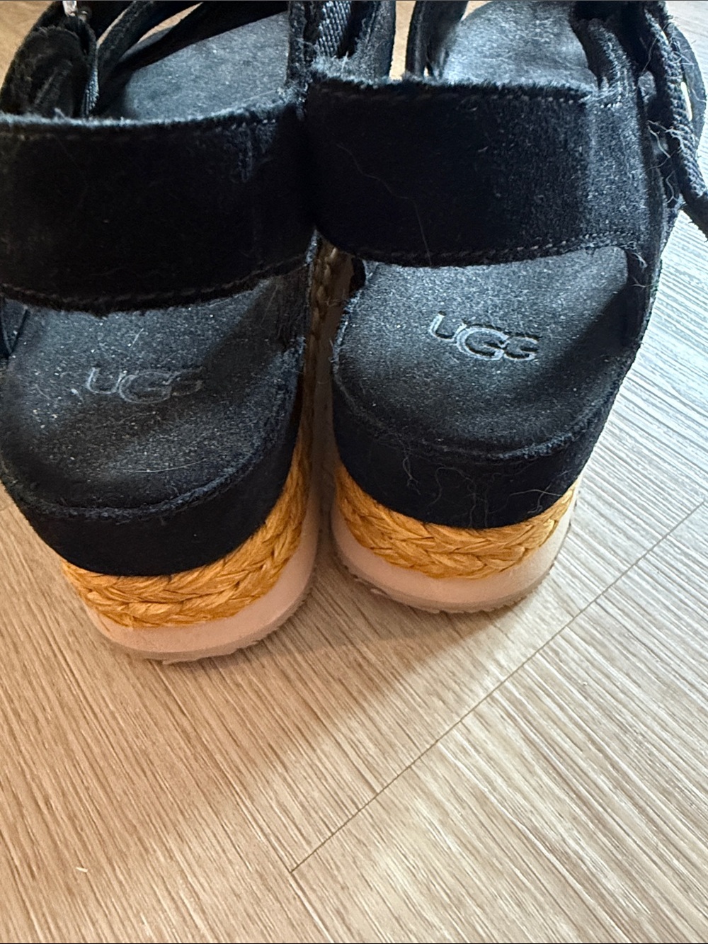 Black UGG Platform Espadrille Sandals - Picture 2 of 3